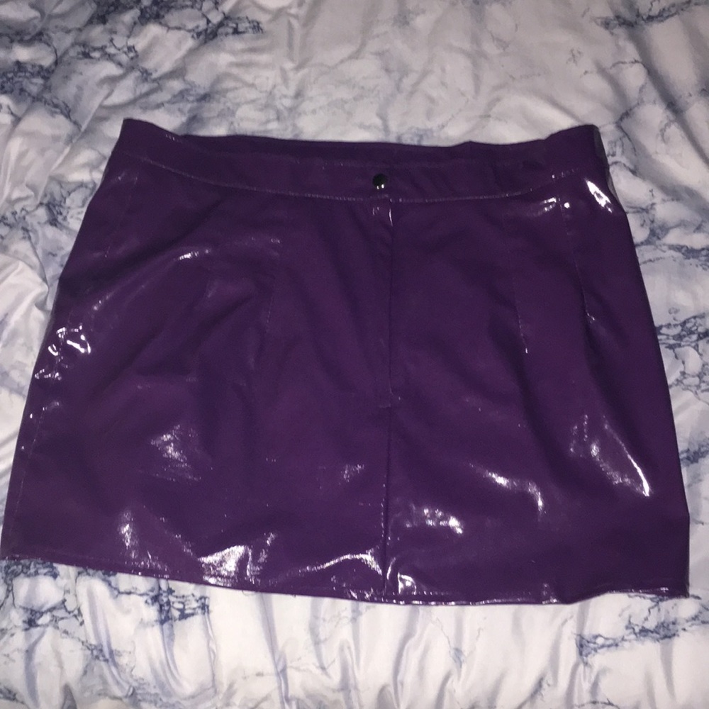 Purple PVC Mini Skirt